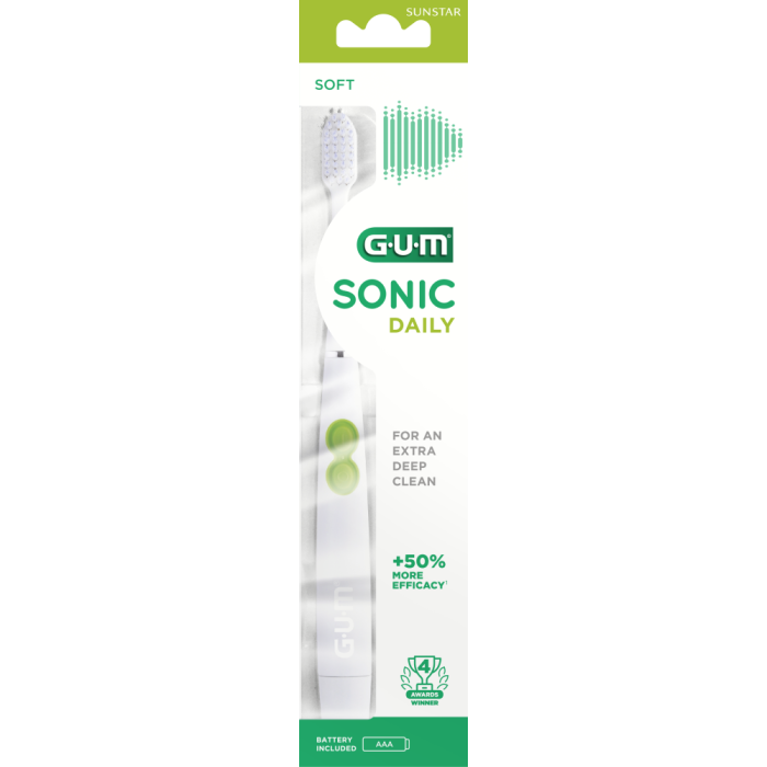 GUM Sonic Daily paristohammasharja sis. paristo valkoinen 1 kpl kuva 3