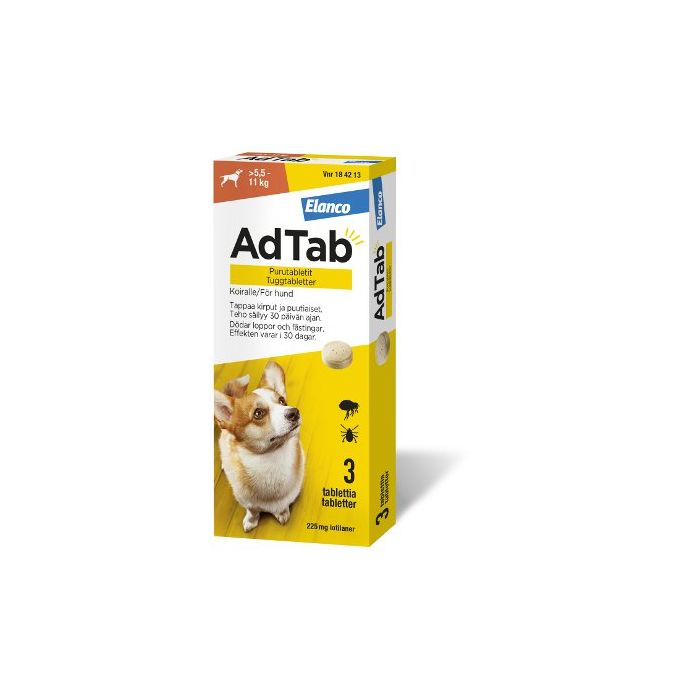 ADTAB purutabletti 225 mg koiralle (> 5,5–11 kg) 3 fol kuva 2