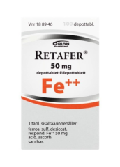 RETAFER depottabletti 50 mg 100 kpl